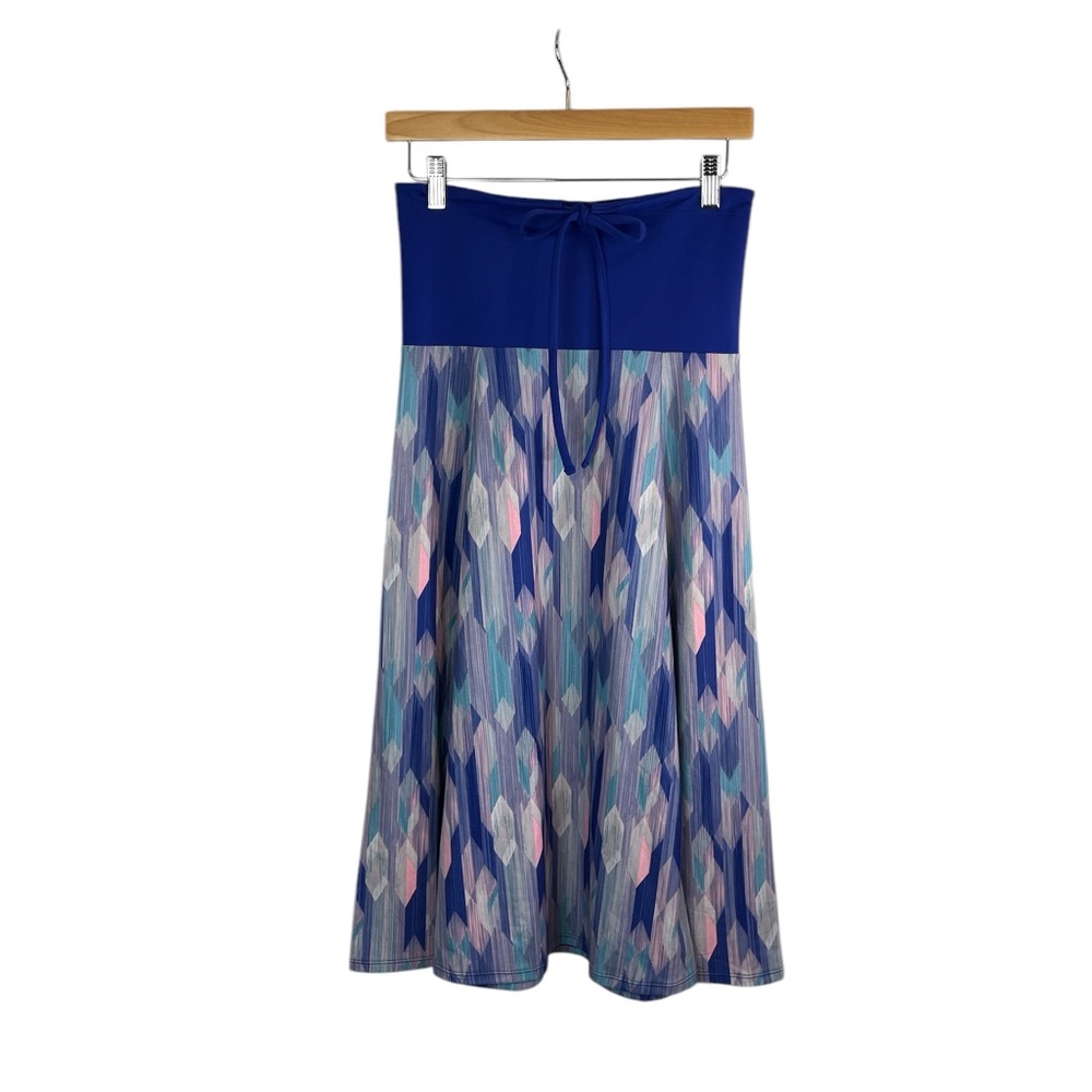 PrAna Solana Blue Print Convertible‎ Halter Dress Womens size small boho purple